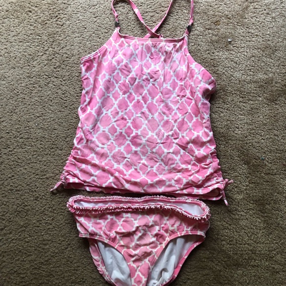 SWIMSUIT BATHING SUIT 2 pc GIRLS KIDS SWIMWEAR RUFFLE TOP BIKINI BOTTOM BABY NWT